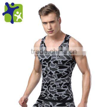 Male slimming fitness vest ,Men Body Shaper leopard print vest, breathable quick dry vest for man MA40