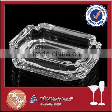 Hot sale rectangle engraved crystal glass ashtray