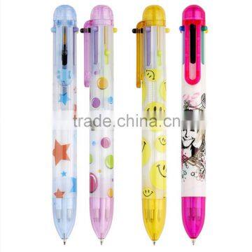 Custom LOGO normal refill clik action cartoon multi Color Ball Pen