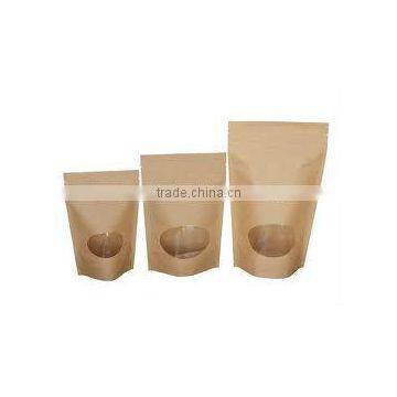 Plain Stand Up Pouch with window an zipper, food grade bag
