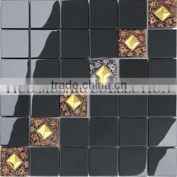 Fico new arrival GST094-2, wholesale metal and glass stainless mosaic