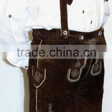 LEATHER Brown LEDERHOSEN Bavarian Shorts