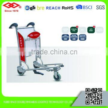 Heavy duty three wheels handle braked airport trolley