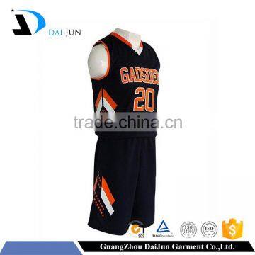 Daijun OEM men black solicitation letter for basketball uniform