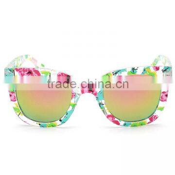 mirror lenses transparent frame green pure sunglasses