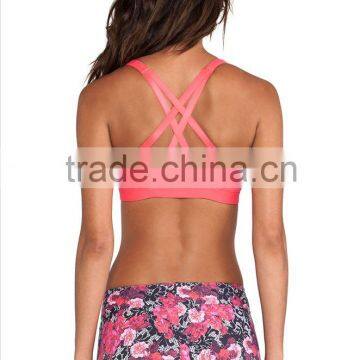 Wholesale 87% Nylon and 13% Spandex Ladies Gym Top Yoga Sports Bra