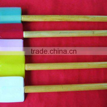 Novelty silicone wooden handle spatula