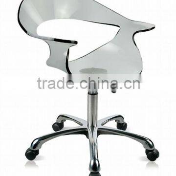 Clear Armrest Acrylic Chair with Casters