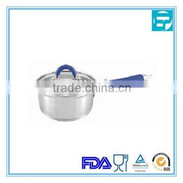 Stainless steel encapsulated bottom saucepan with lid