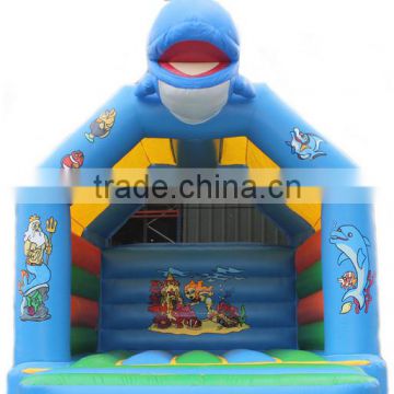 Dolphin theme commercial bouncny castle, inflatable commercial bouncers for sale