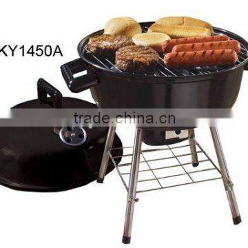 14.5-Inch Round Charcoal BBQ Grill Portable Charcoal Grill