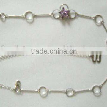 fashionable metal bra strap with rhinestone