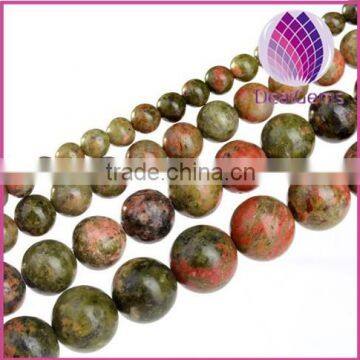 Natural unakite round loose beads