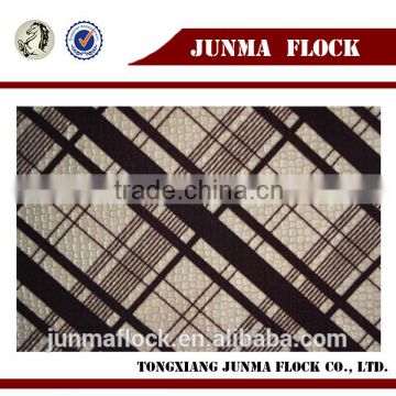 Coffee Stripped Pattern Manufacturer Tongxiang China Textile Design Flock on Flock Fabric for Bus Seat E362-63-318-52