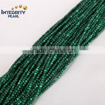 Loose semi precious strand size 2mm 3mm imported green natural gemstone malachite