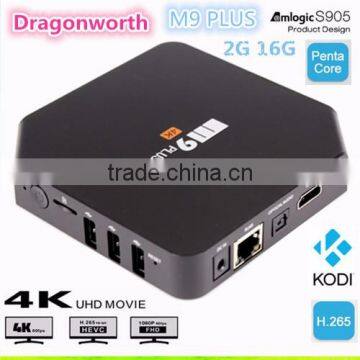 2016 newest stable box ! M9 Plus S905 2G 16G Quad core android 5.1 tv box Kodi15.2