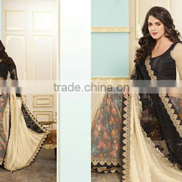 Black Net Saree