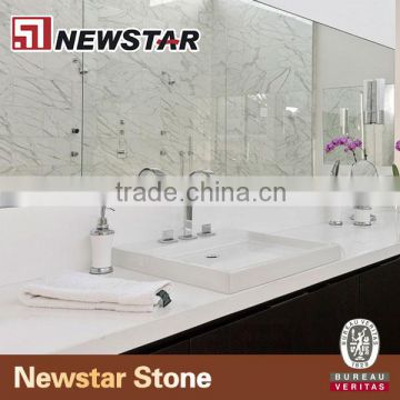 Newstar prefab white grain quartz top