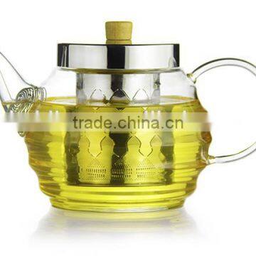 heat resistant glass handblown glass teapot