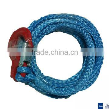 7mm x 7mtrs UHMWPE synthetic winch rope with stainless steel snap hook