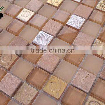 MB SMP33 Sweet Home Decorative Glass Mosaic Mix Natural Stone Mosaic Tile Hotel Mosaic Wall Tile photo-3