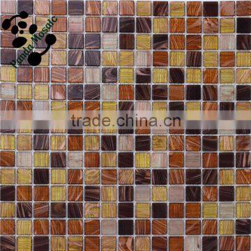 SMH11 Brown and golden glass mosaic Gold line glass mosaic Luxury glass mosaic