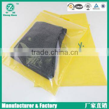 Guangzhou plastic bag factory producing zip-lock bag,zipper bag with die cut handle