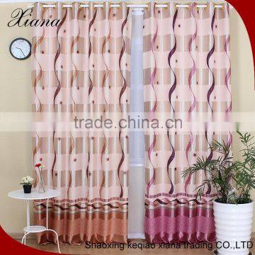 2016 Spring hot saled,woven curtain design, curve printed fabric polyester