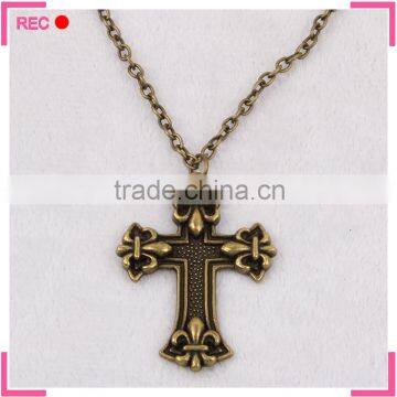 Meaningful pendant necklace antique copper, religious cross necklace