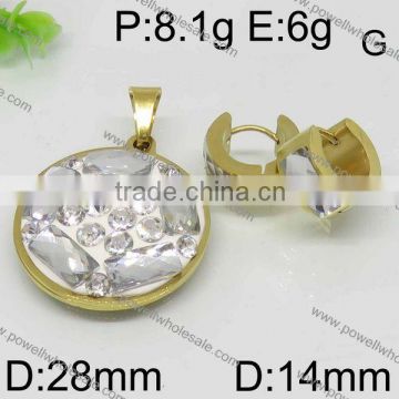 Fashion deisgns round shape gold pated jewelry set wholesale thailand