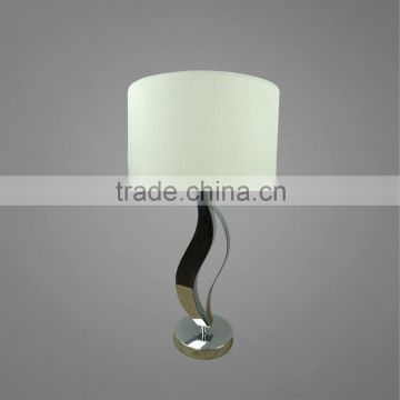 Chrome Plated Metal Base And Body With Fabric Lampshade Bedside Table Lamp Study Table Lamp