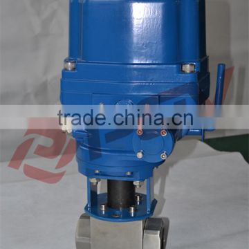 ANSI 1000WOG electric thread explosion-proof high pressure 3 way ball valve ac380v