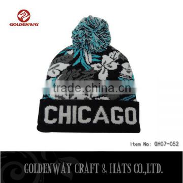 Fashion wholesale man beanie hats with folded brim and Embroidery logo