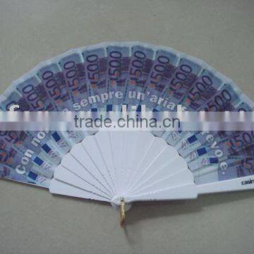 promotion plastic with fabric fan