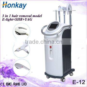 Hot Sale!! 2016 YAG+Elight+SHR 3 in 1 permenent hair removal machine