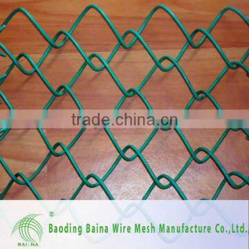 Plastic coated chain link fence