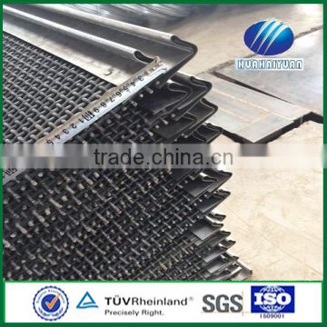 Hooked edge crimped screen mesh manganese steel wire mesh used for sale