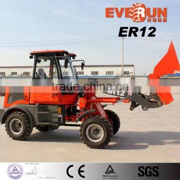 Everun New ER12 Garden Tool Moving Type Compact Front Wheel Loader With Grass Forks