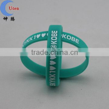 Green glowing in dark silicone bracelet