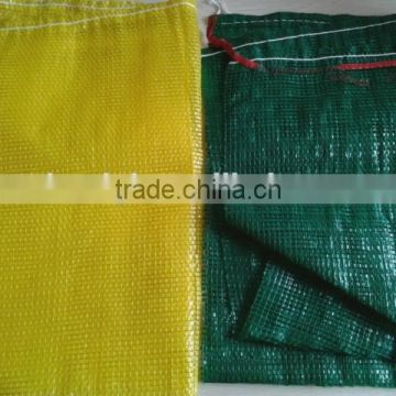 yellow HDPE oyster mesh bag