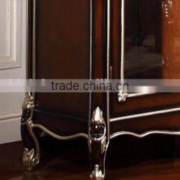 Luxury American Style Wine Cabinet, Royal Wood and Glass Showcase, Nice Hand Carving Display Cabinet (BF01-ML055) photo-5