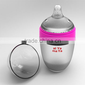 Welcome OEM BAP Free Baby Milk Bottle with Wide Mouth and Super Soft Silicone Nipple