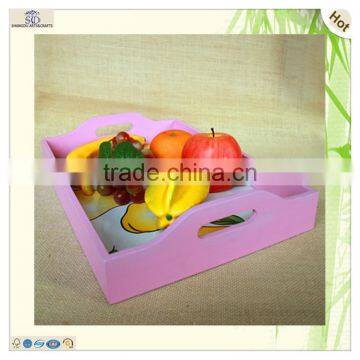 Excellent Solid Cutting Handle Pink Mdf Wood Tray photo-2