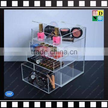 Transparent acrylic makeup organizer cosmetic storage display box from China