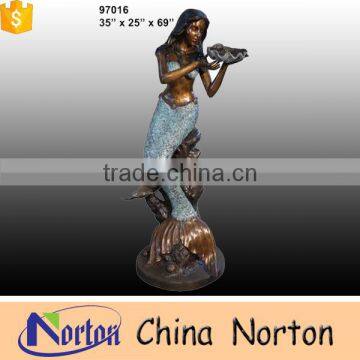 Western style garden decoration bronze mermaid fountain NTBF-MF275A