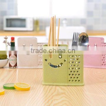 plastic smiling chopsticks holder with 2 dividers