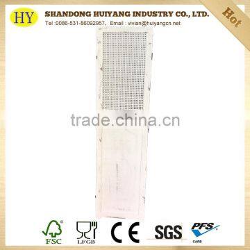 Custom Distressed White Foldable Three Panel Living Room Divider photo-2