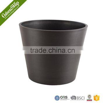 Green Plastic Wood Stone UV Protective Large Garden Decorative Plain Surface Planters photo-4