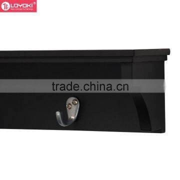 New Design Entryway Wall Shelf With 3 Metal Hooks Wide Hat & Coat Rack Key Holder Wall Mounted Hook photo-5