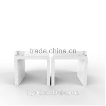 MODERN DESIGN HIGH GLOSS WHITE COFFEE TABLE SIDE/END NEST TABLE SET LIVING ROOM photo-3